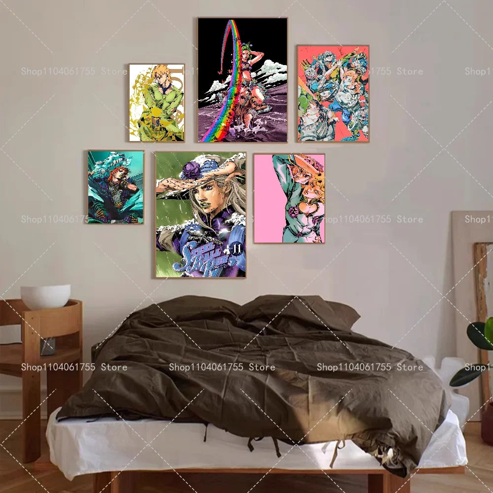 JoJo's Bizarre Adventure Anime Poster – Self-Adhesive Wall Art Anime Wall Poster Axl
