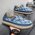 Men's Canvas Slip-On Loafers – Casual Espadrille Flat Shoes Canvas Slip-On Loafers Axl Blue 43