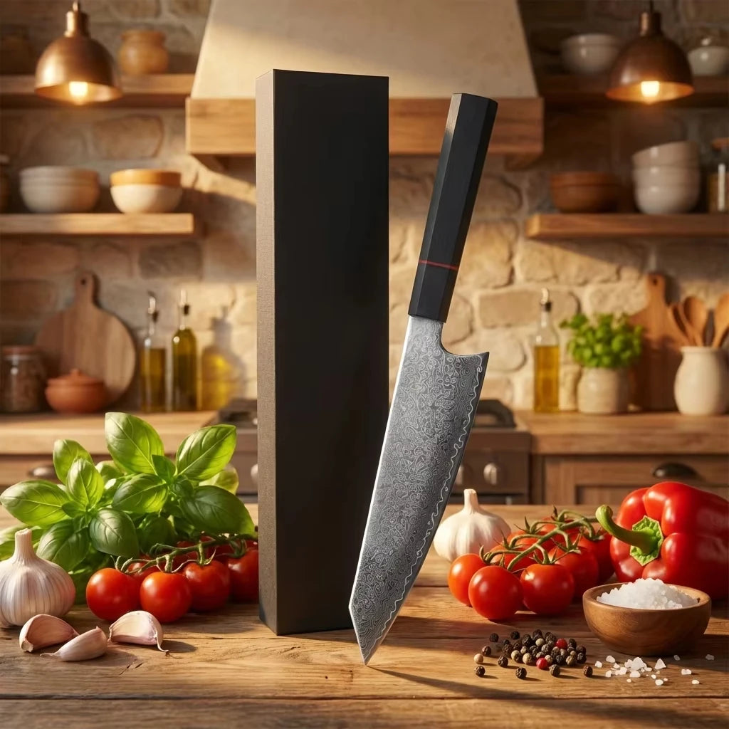 8-Inch Damascus Steel Chef Knife – Japanese-Style Kitchen Knife Damascus Chef Knife Axl