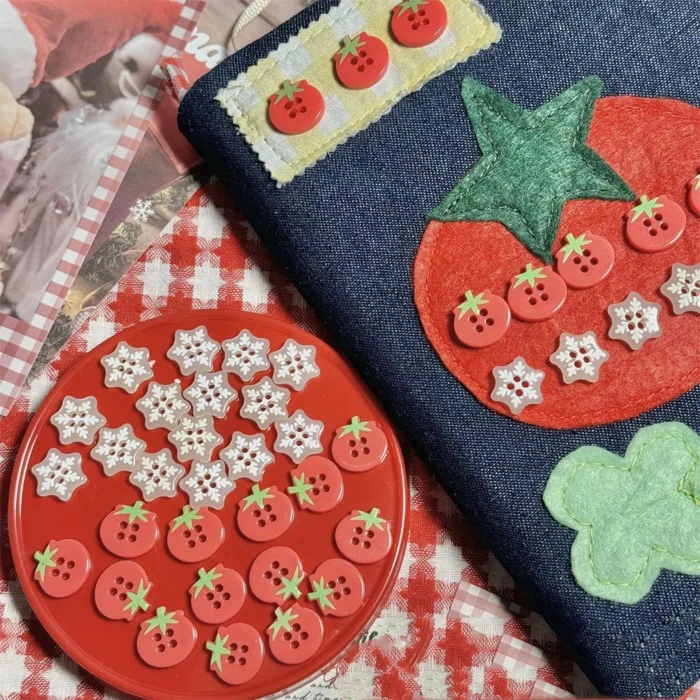 20 Pcs Cartoon Tomato Plastic Buttons for Kids Clothing & Sewing Sewing Buttons Axl
