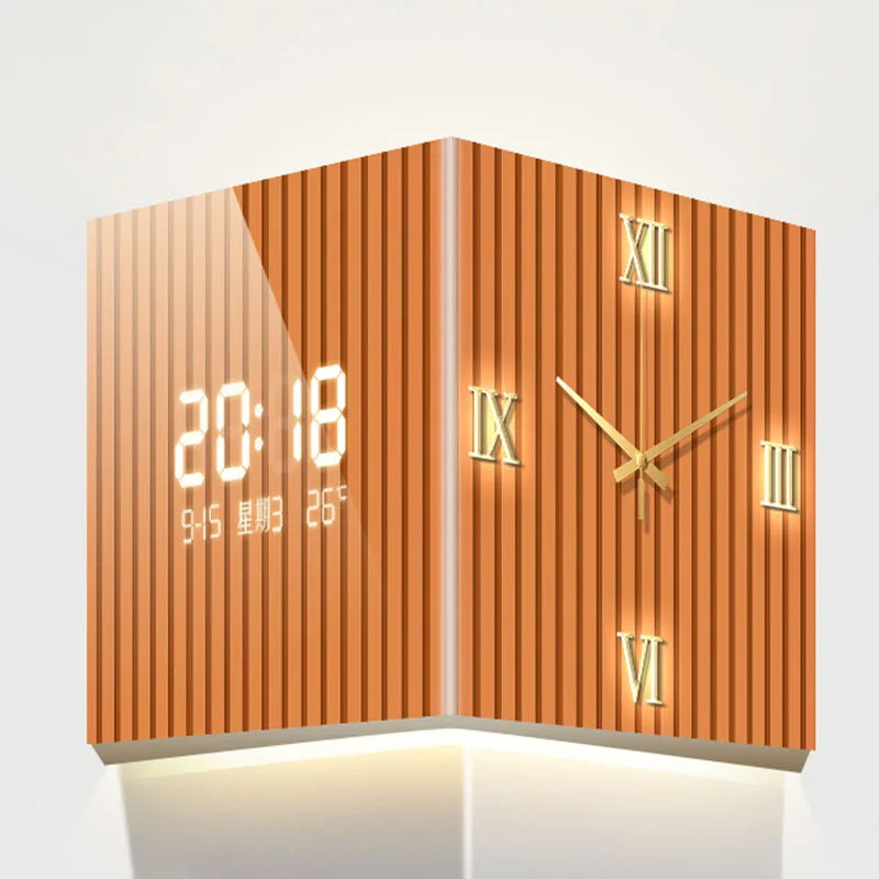 Modern LED Digital Wall Clock – Large Acrylic Calendar Clock LED Digital Wall Clock Axl Orange 30x30cm