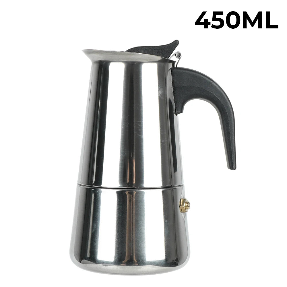Stainless Steel Moka Pot – Stovetop Espresso Maker 2–9 Cup Stovetop Moka Pot Axl 450ml