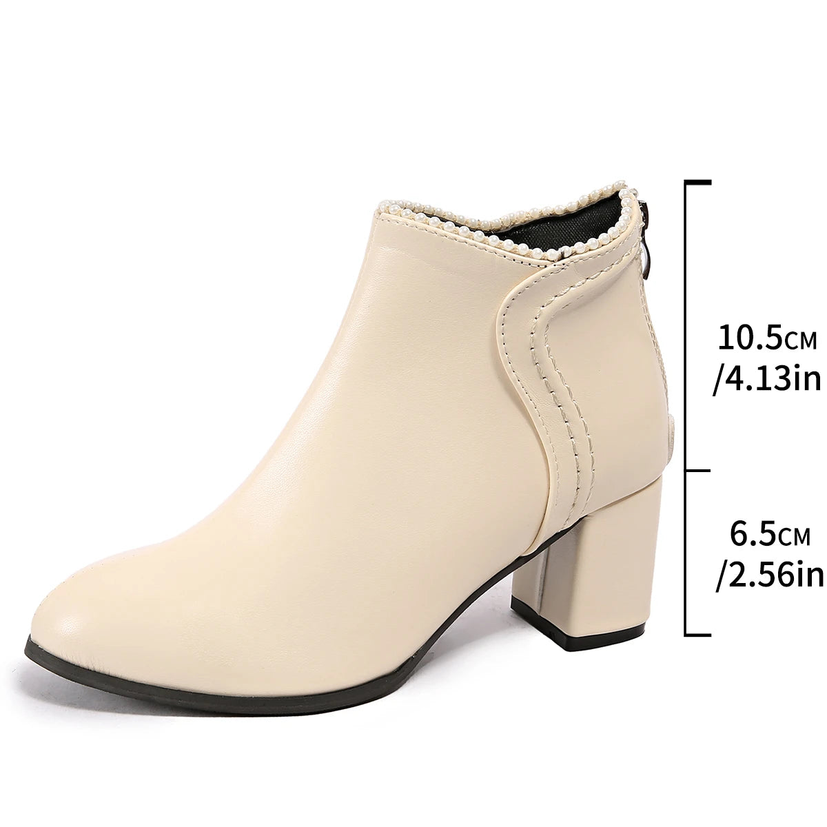 Women's Chunky Heel Ankle Boots – Black & Beige | EU 35–42 Women's Ankle Boots Axl