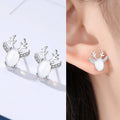 Huitan Elk Antler Stud Earrings with Imitation Moonstone Stud Earrings Axl E4323
