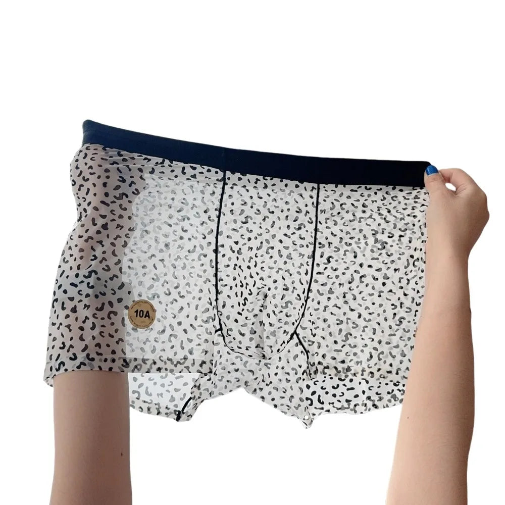 Men's High Waist Ice Silk Boxer Briefs – Quick Dry Underwear Men's Boxer Briefs Axl Black 2XL