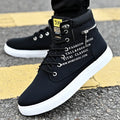 Men's British High-Top Corduroy Canvas Skate Sneakers | YBQJOO Canvas Sneakers Axl Black fabric style 43