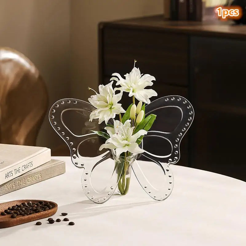 Transparent Acrylic Butterfly Flower Vase | 3D Home Décor Decorative Vase Axl Default Title