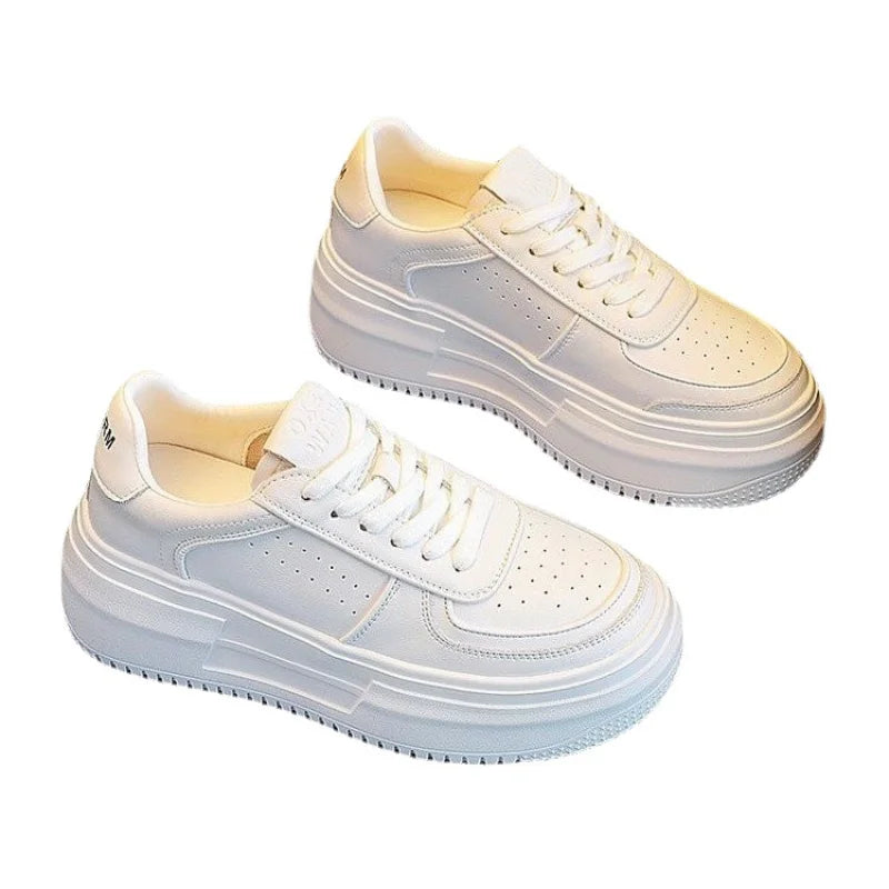 YBQJOO Women's Platform Vulcanized Sneakers – Thick Sole Flats Platform Sneakers Axl