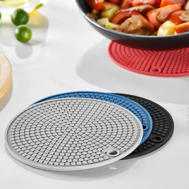 KEMORELA Silicone Honeycomb Round Mat – Coaster & Pot Pad Silicone Kitchen Mat Axl