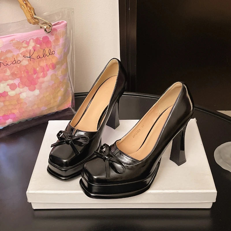 Women's Vintage Chunky Platform Loafers | Slip-On Dress Pumps Platform Dress Pumps Axl black 41