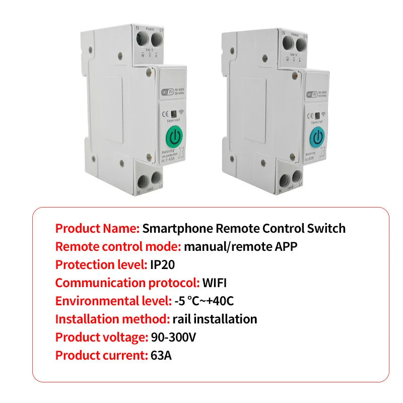 Tuya WiFi Smart Circuit Breaker – App & Timer Control 220V WiFi Circuit Breaker Axl