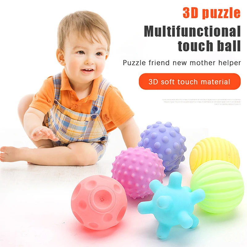 6-Piece Baby Sensory Balls – Textured Infant Rattle Toy Set Baby Sensory Toy Set Axl