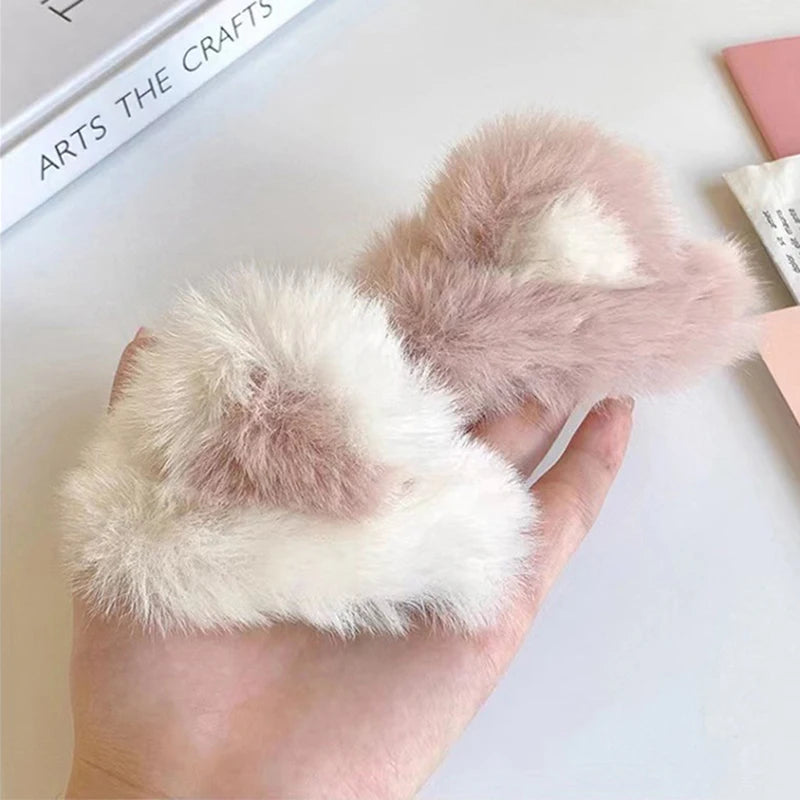 Girls Fluffy Cat Ear Hairpin – Cute Cartoon Bang Clip Hair Clip Axl