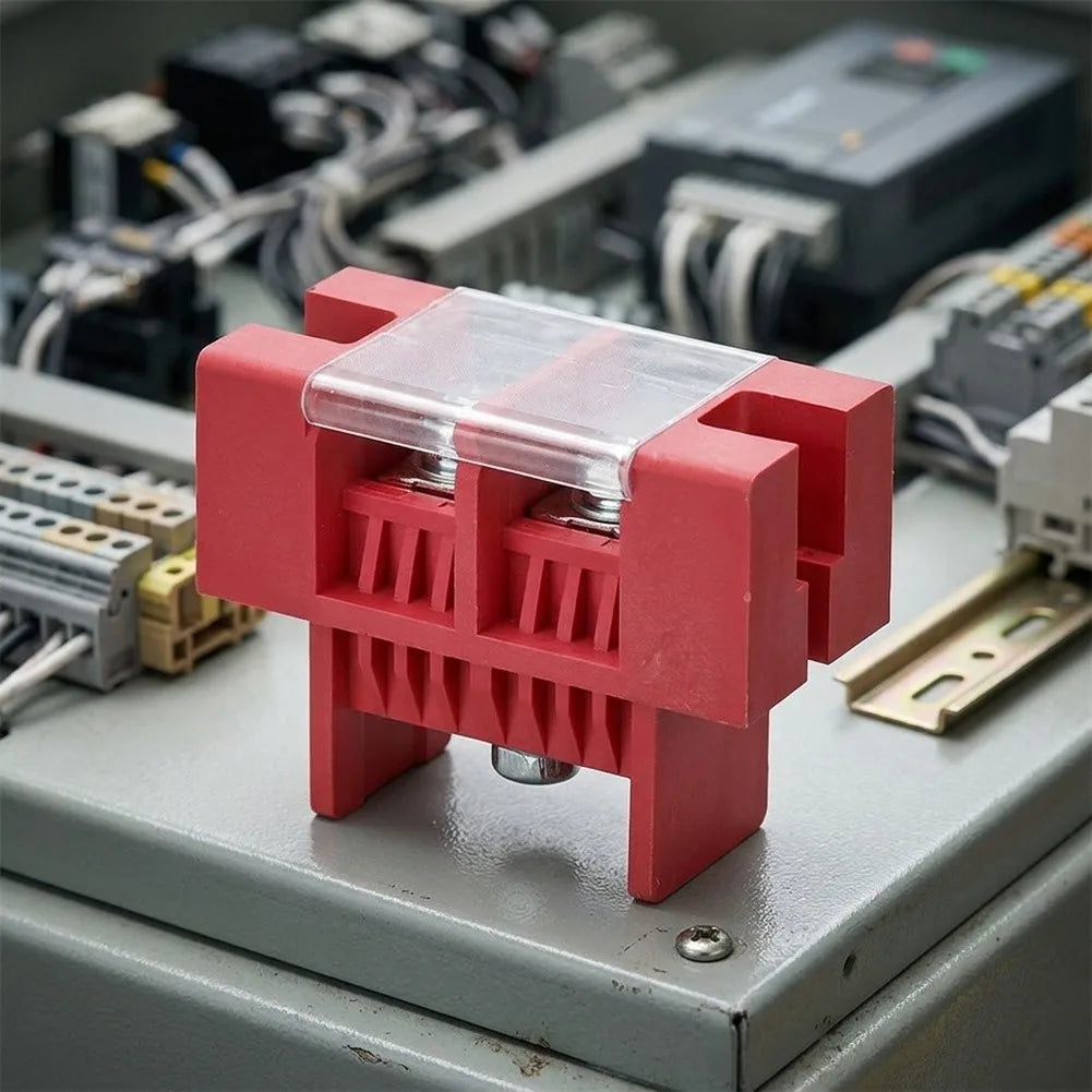 5-Pack Copper Terminal Block High-Current Flame-Retardant PA Cover Electrical Terminal Block Axl