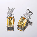 Huitan Yellow CZ Dangle Earrings – Elegant Drop Earrings Women CZ Dangle Earrings Axl E2238