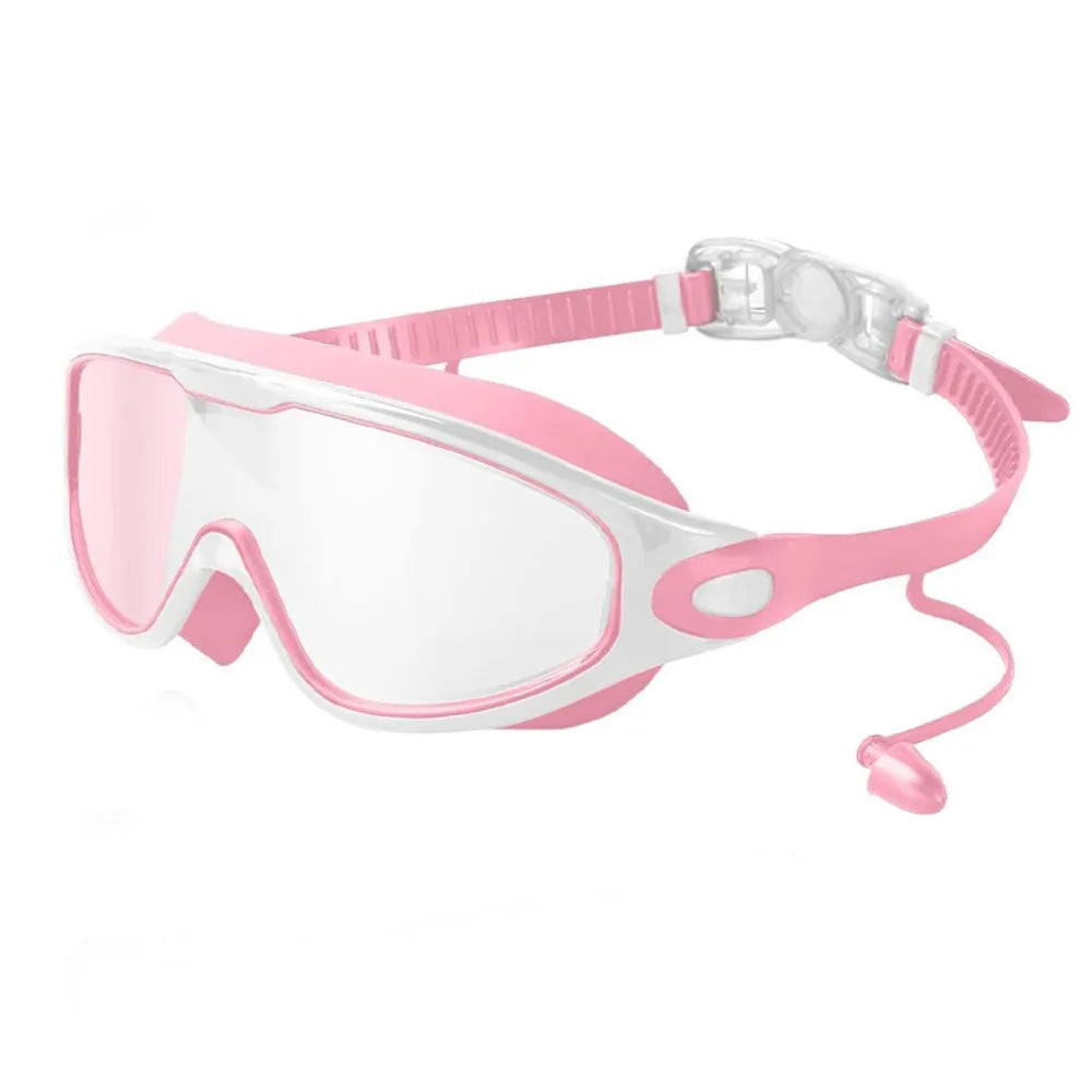 UV Anti-Fog Large Frame Swim Goggles – Coated Lens Adult Swim Goggles Axl Pink Transparent