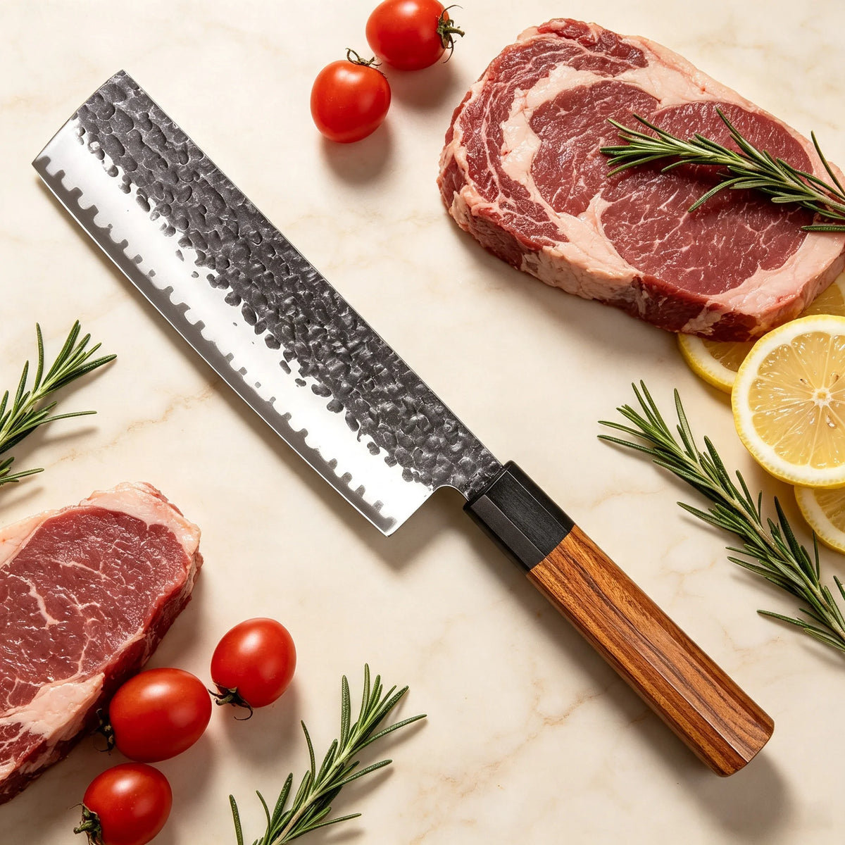 Hand Forged Nakiri Knife – Stainless Steel Vegetable Cleaver Nakiri Kitchen Knife Axl Nakiri Knife