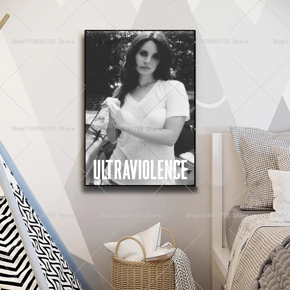 Lana Del Rey Music Poster – Self-Adhesive Waterproof Wall Sticker Music Wall Poster Axl
