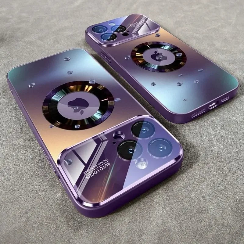 Titanium Metallic Magnetic iPhone Case – MagSafe Compatible Magnetic Phone Case Axl Purple iPhone Air