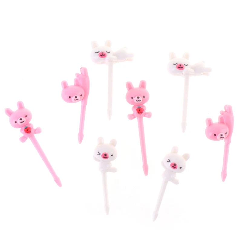 8-Piece Cute Animal Fruit Forks – Kids Bento & Party Picks Fruit Fork Set Axl