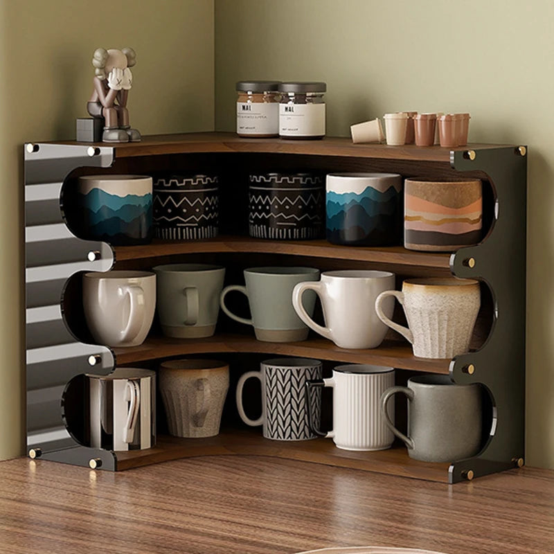 Nordic 3-Tier Corner Storage Shelf – Wood Desk Organizer Rack Corner Storage Shelf Axl