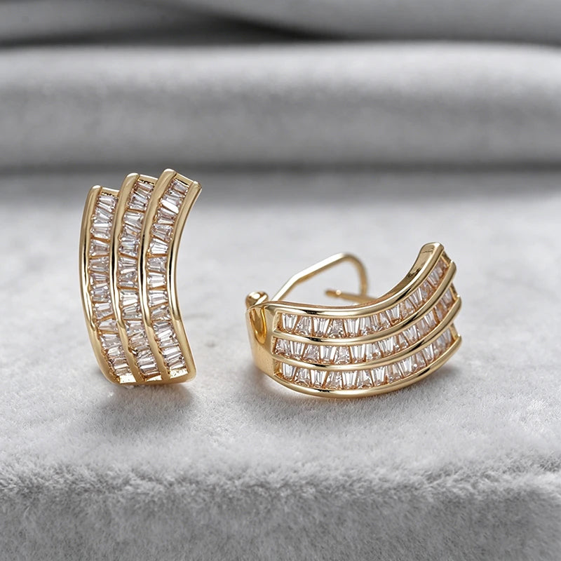 Huitan CZ Stud Earrings – Cubic Zirconia Women's Party Jewelry Stud Earrings Axl