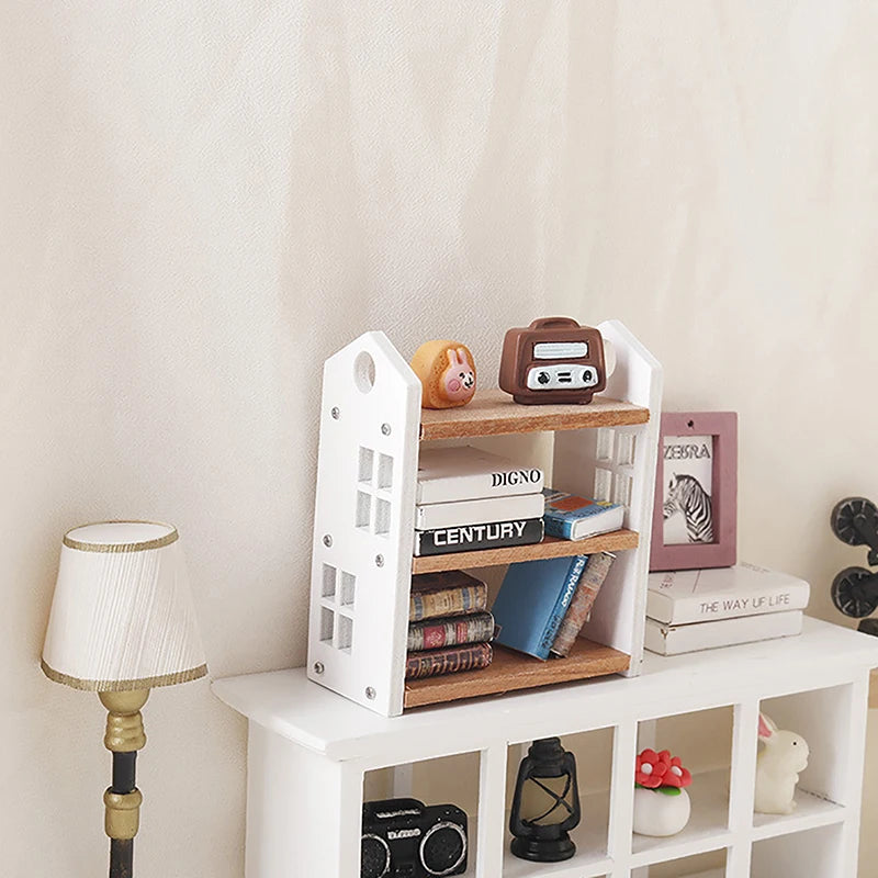 1:12 Dollhouse Miniature Bookshelf Three-Tier Display Rack Dollhouse Miniature Axl
