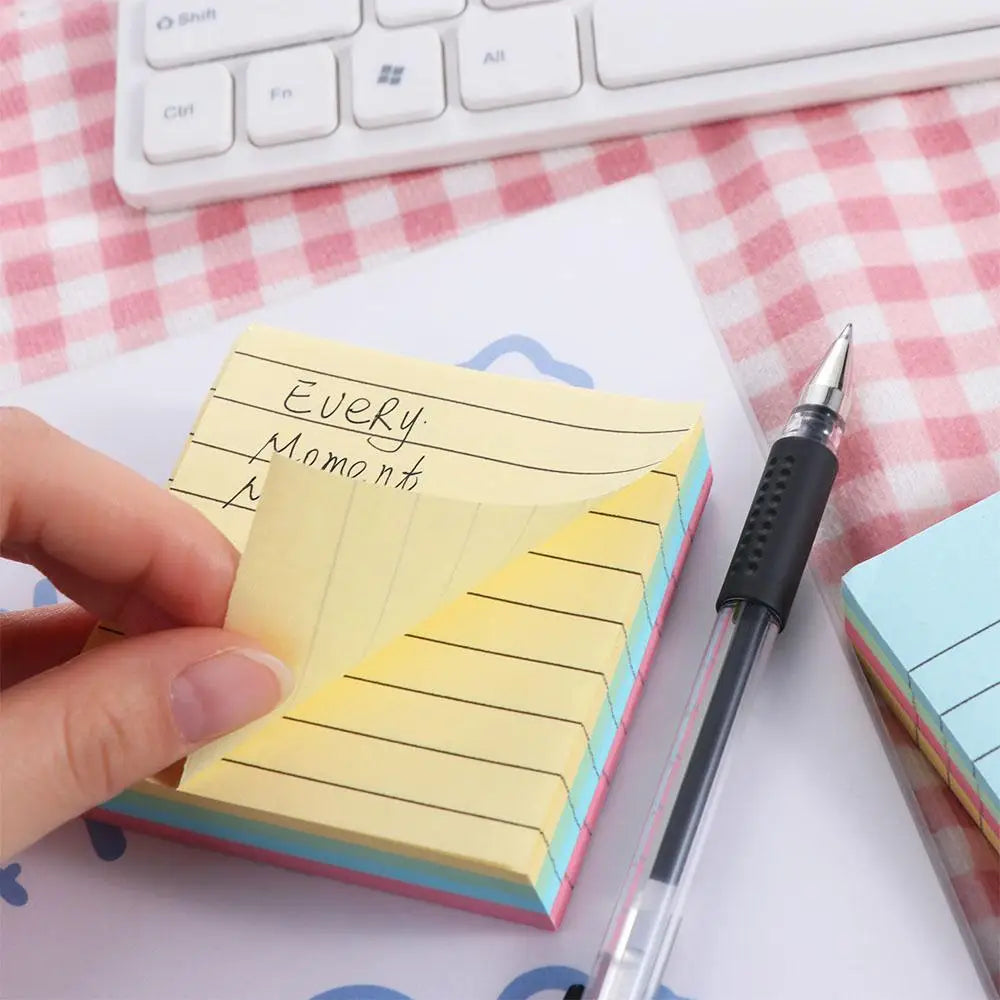 200 Sheets Self-Adhesive Lined Sticky Notes – 4-Color Memo Pad Sticky Notes Memo Pad Axl
