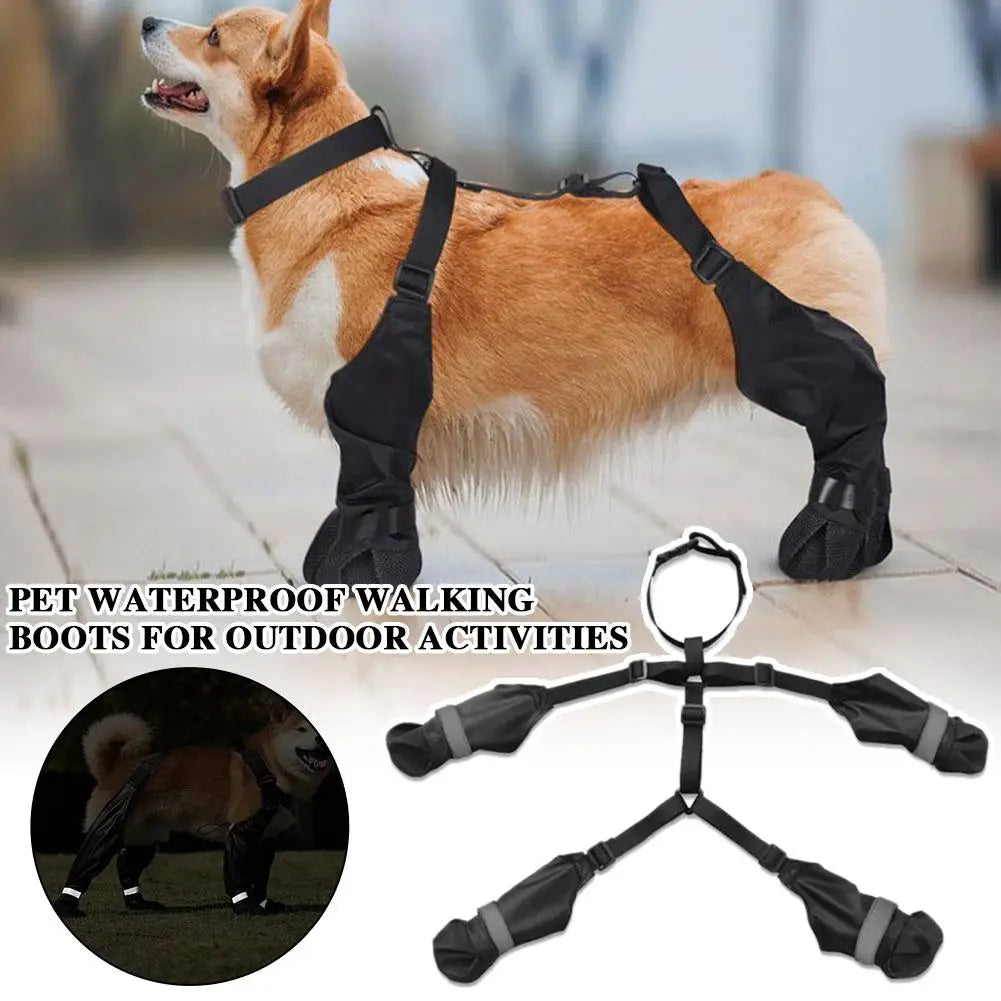 Waterproof Dog Boots – Adjustable Rain & Snow Paw Protectors Dog Rain Boots Axl