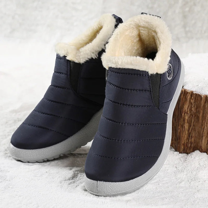 HAJINK Men's Fur-Lined Winter Ankle Boots – Slip-On Snow Boots Men's Winter Boots Axl