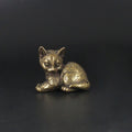 Brass Cat Figurine – Retro Kitty Desktop Ornament & Tea Pet Brass Cat Figurine Axl observe