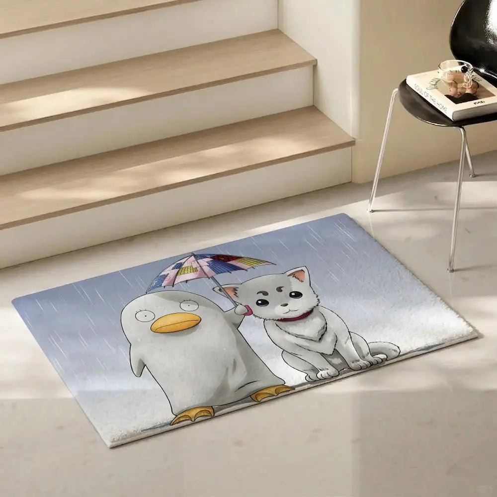 Anime Gintama Flannel Floor Mat – Non-Slip Soft Indoor Rug Anime Floor Mat Axl