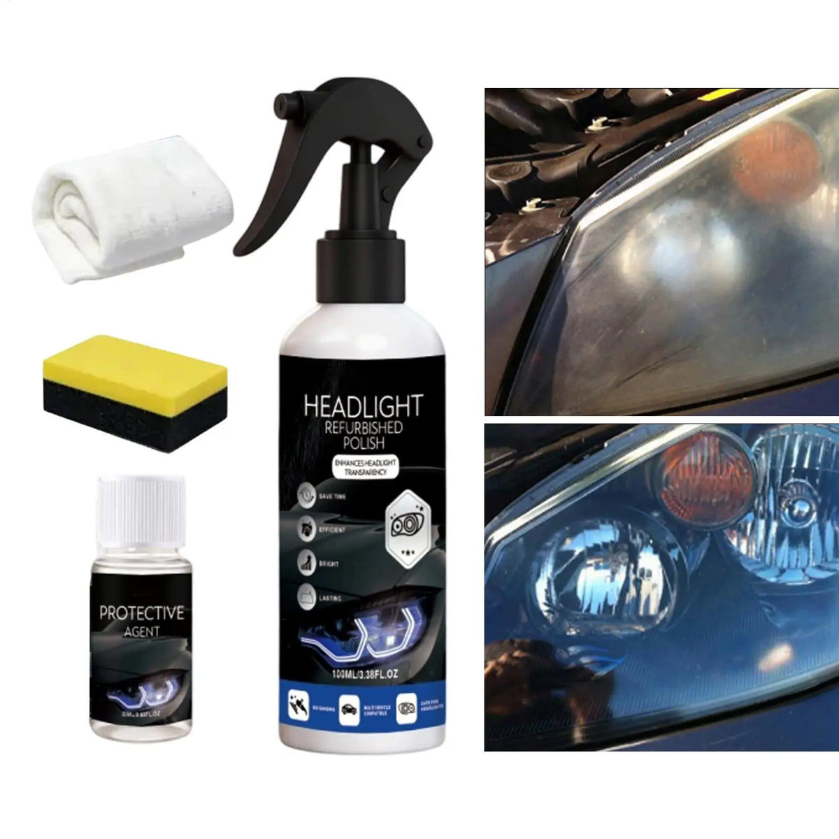 Headlight Restoration Kit – Lens Cleaner & UV Protection Headlight Restoration Kit Axl