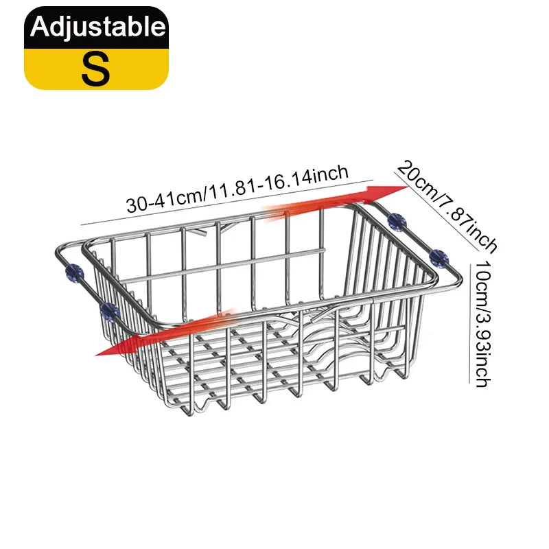 Expandable Stainless Steel Sink Drain Basket & Dish Rack Sink Drain Basket Axl S