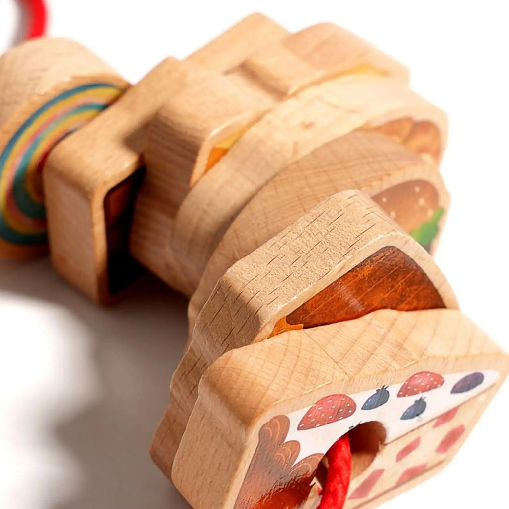 Wooden Threading Beads Toy – Toddler Sorting & Learning Set Wooden Threading Toy Axl
