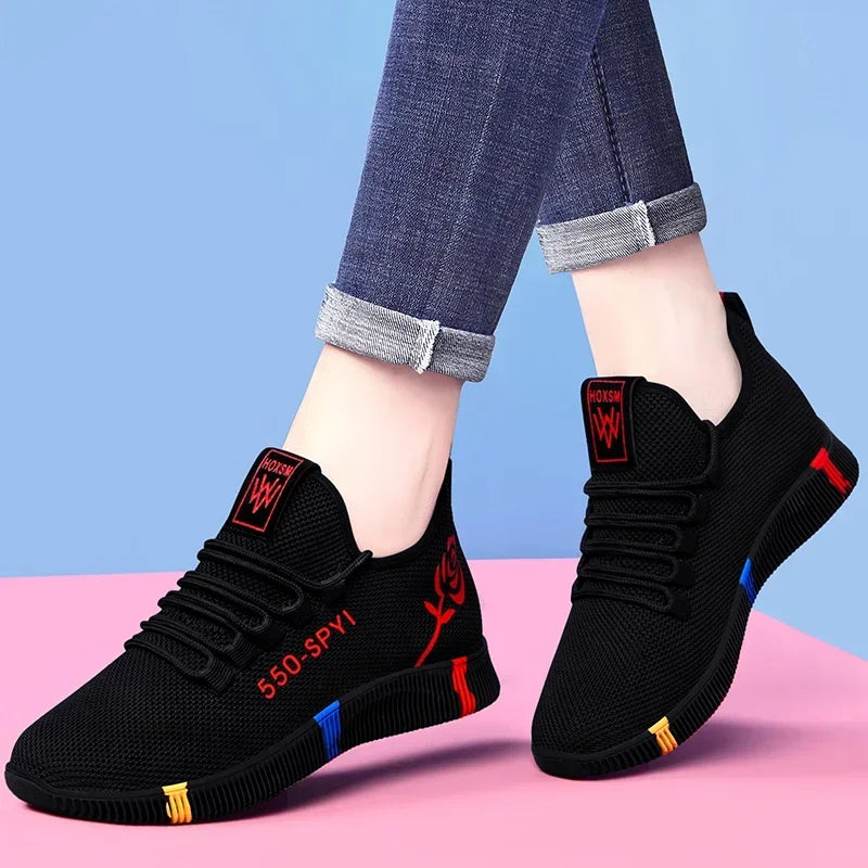 Women's Air Mesh Vulcanized Sneakers – Light Platform Flats Women's Casual Sneakers Axl