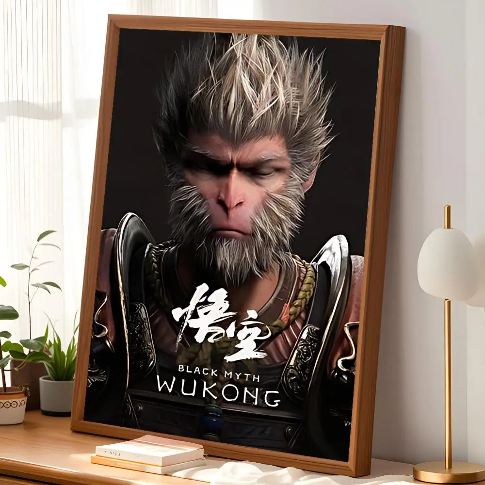 Black Myth Wukong Self-Stick HD Wall Poster – Waterproof Art Wall Art Poster Axl