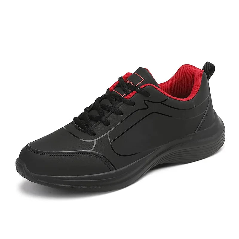 Men's Lightweight Breathable Sneakers – Non-Slip Lace-Up Shoes Men's Sneakers Axl Black Red Men Shoes 45