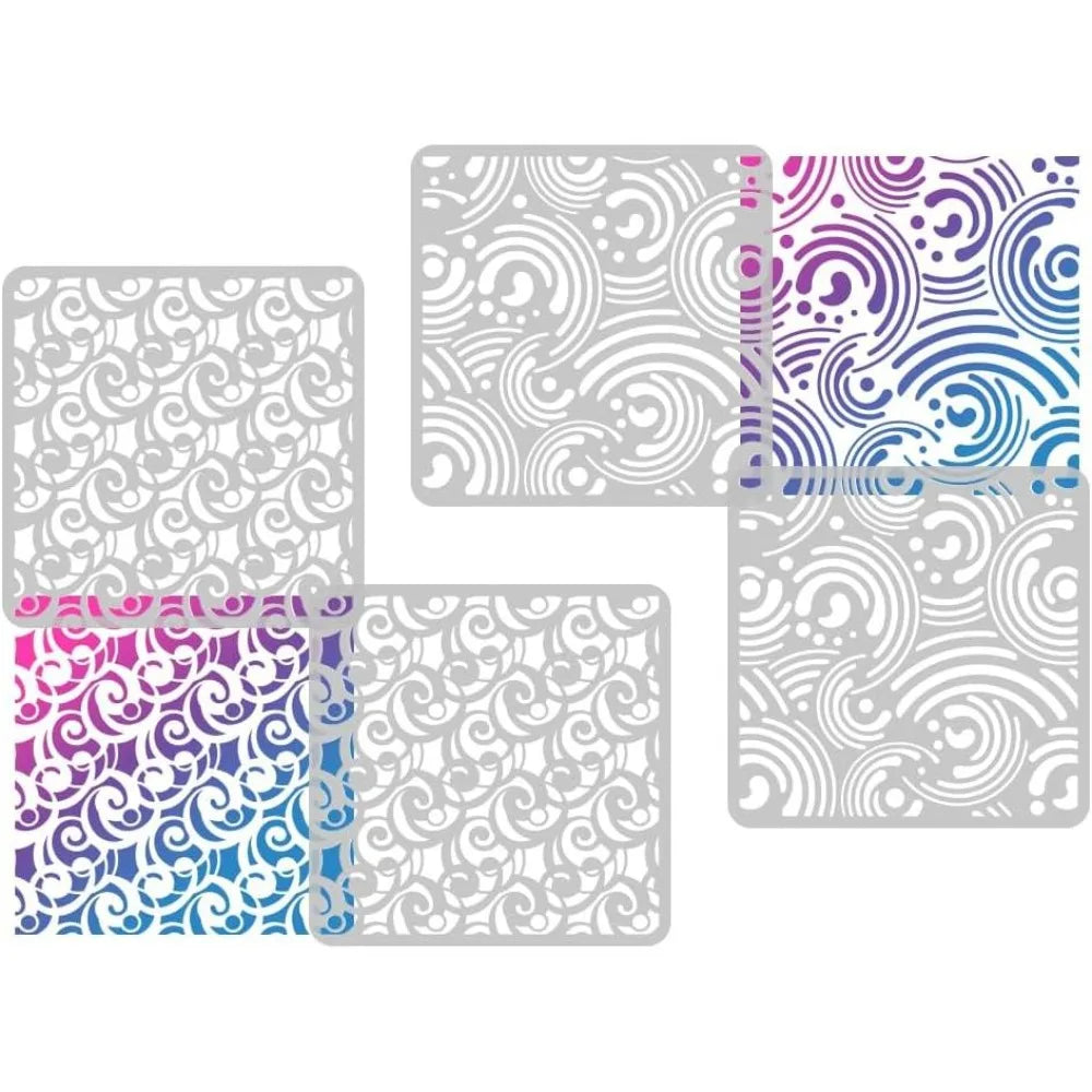 2-Pack Cosmic Swirl Spiral Stencils 11.8" – Reusable Wall Craft Stencil Set Axl
