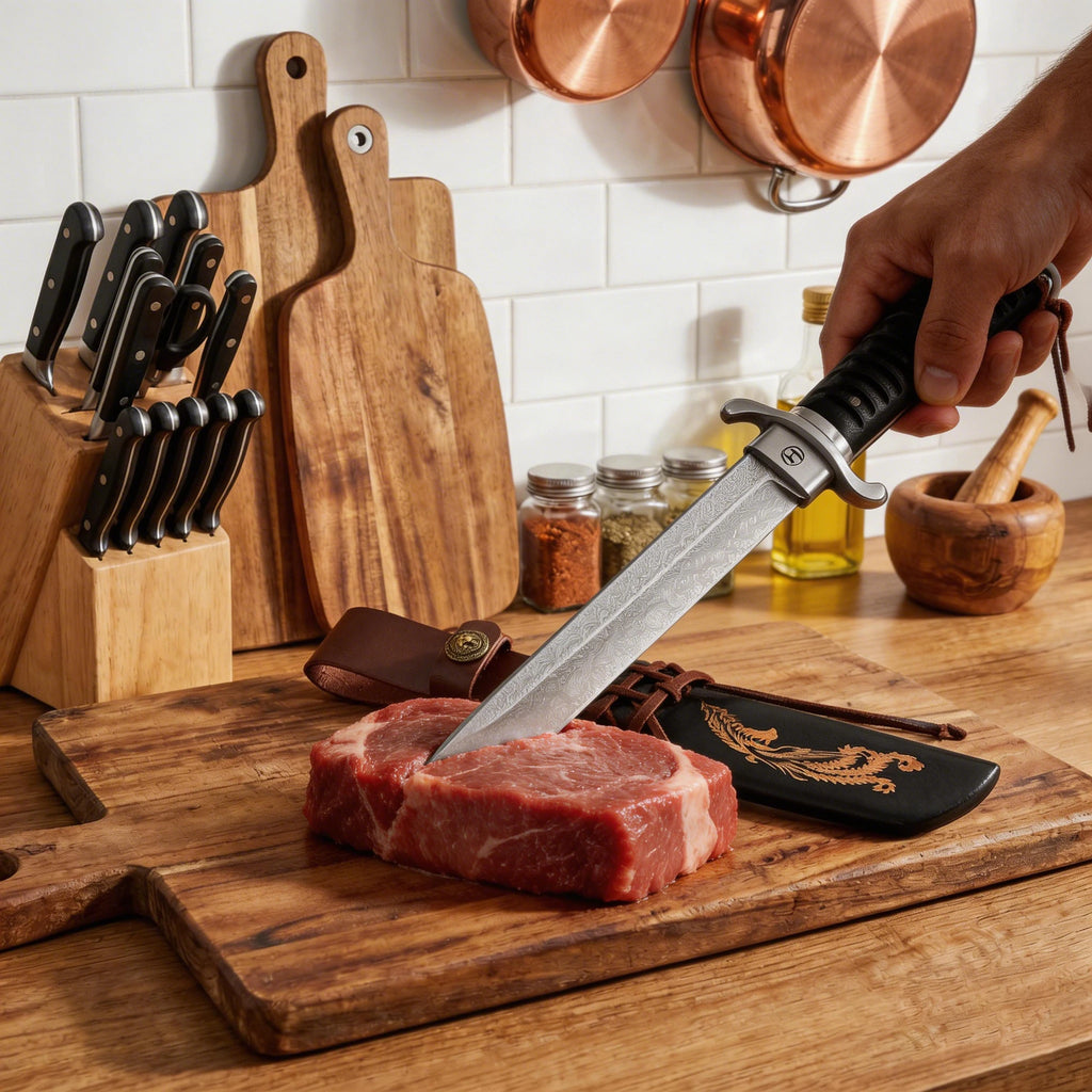 Damascus Steel Chef's Knife – 19cm Japanese Kitchen Knife Damascus Kitchen Knife Axl