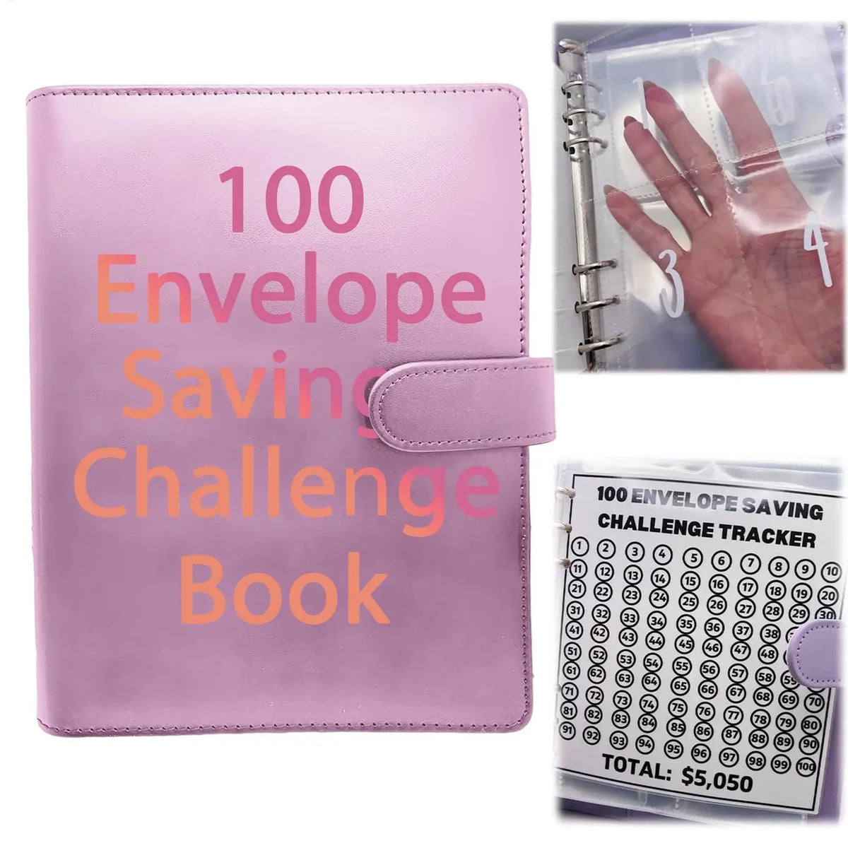 100 Envelope Challenge Binder – Budget Binder with Cash Envelopes Budget Savings Binder Axl Black