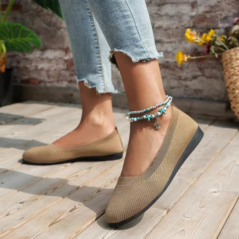 Women's Knit Slip-On Flat Sneakers | Breathable Sock Shoes Women's Flat Sneakers Axl