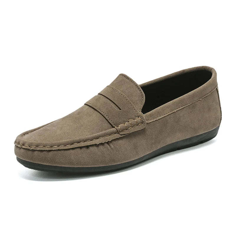 YBQJOO Men's Leather Moccasin Loafers | Lightweight Slip-On Shoes Men's Leather Loafers Axl