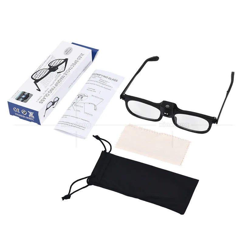 LED Lighted Magnifying Glasses – Hands-Free Magnifier Eyewear LED Magnifying Glasses Axl