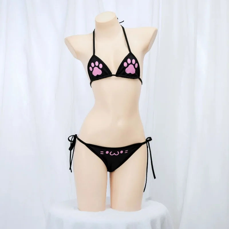 Anime Cat Paw Bikini Set – Women's Cosplay Swimsuit Costume Cosplay Bikini Set Axl