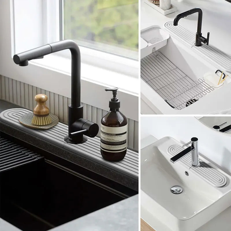 Diatomite Sink Mat – Fast-Drying Faucet Splash Guard Tray Sink Faucet Mat Axl