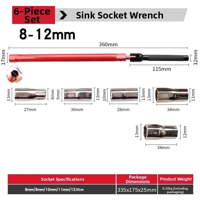 Sink Faucet Wrench Socket Set – Kitchen & Bathroom Plumbing Kit Plumbing Wrench Set Axl 68-12MM China Mainland