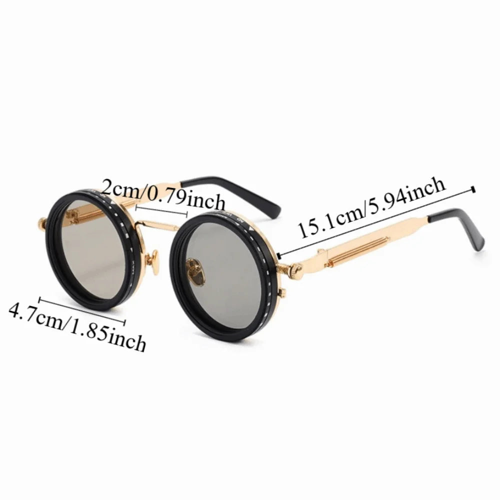 ND9 Retro Round Sunglasses – 9-Level Adjustable Dimming Anti-UV Adjustable Dimming Sunglasses Axl