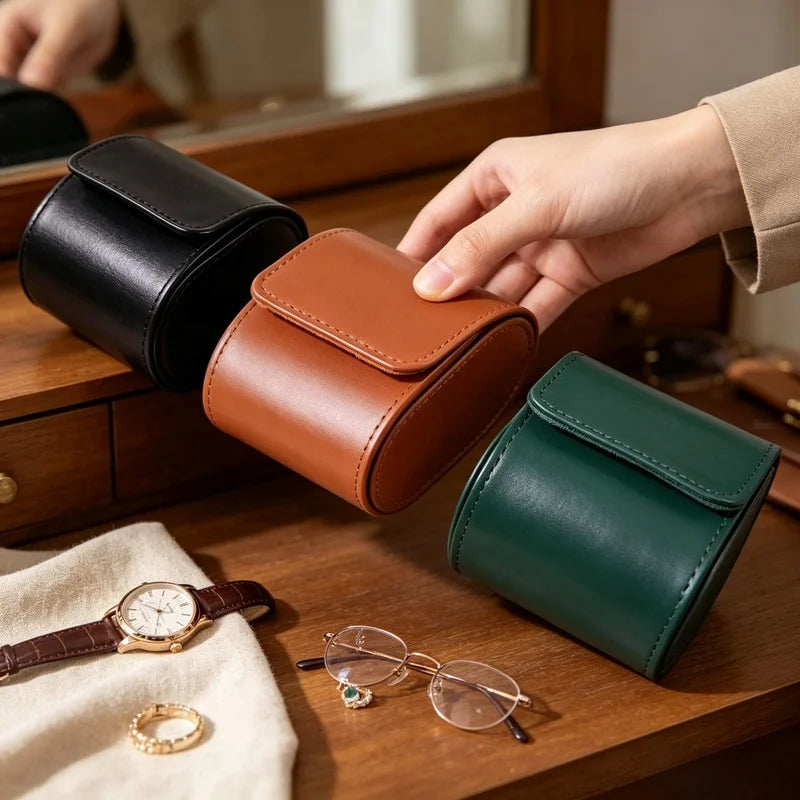 PU Leather Travel Watch Case – Dustproof Watch Storage Box Watch Storage Box Axl