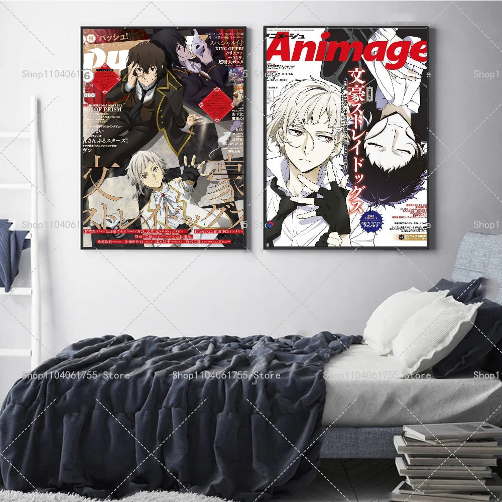 Bungou Stray Dogs Anime Poster – Self-Adhesive Wall Art Sticker Anime Wall Poster Axl